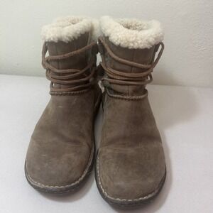 UGG Boots Caspia Women Size 8 Brown Leather 1932 Fur Lined Speckled Soles Ladies